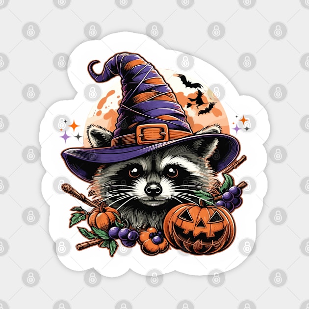 Halloween Cute Raccoon Spooky Season Fall Raccoon for Womens Magnet by JessArty