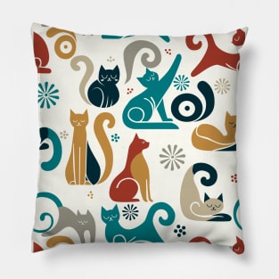 Modernistic Exploratory Cats Pillow