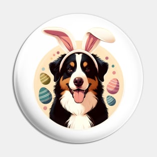 Appenzeller Sennenhund with Bunny Ears Easter Celebration Pin