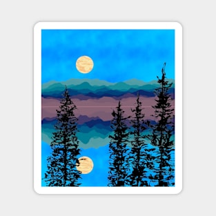 Full moon sunset #6 Magnet