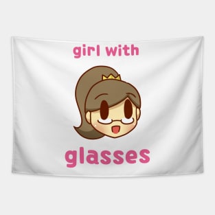 Girl with glasses Tapestry