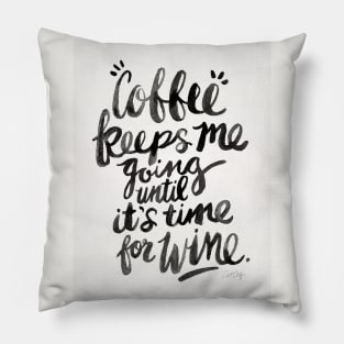 Black Coffee and Wine Pillow