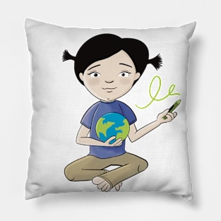 World in Her Hands Pillow