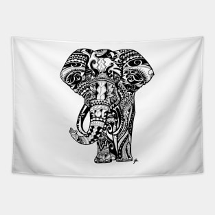 Elephant Mandala Tribal design Tapestry