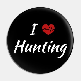 I Love Hunting Red Heart beat Birthday Gift Pin