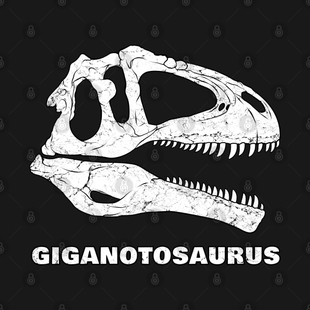 Fossilized head of Giganotosaurus by NicGrayTees