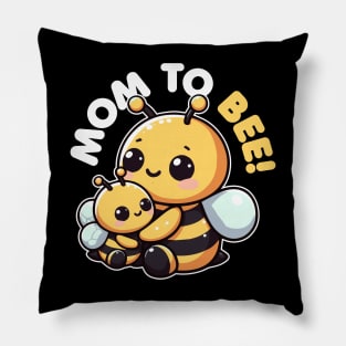 Mom To Bee Funny Pregnant Mom For Pregnancy Reveal Pillow