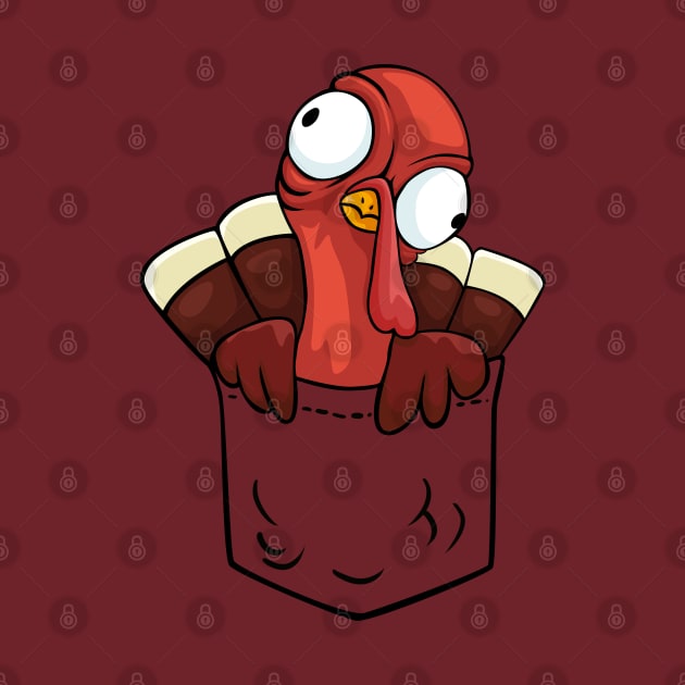 Funny Thanksgiving Turkey Pocket by RCM Graphix