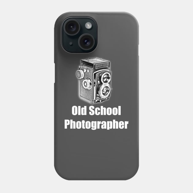 Old School Photographer - White Font Phone Case by DecPhoto