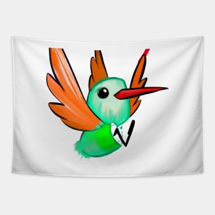 Cute Hummingbird Drawing Tapestry