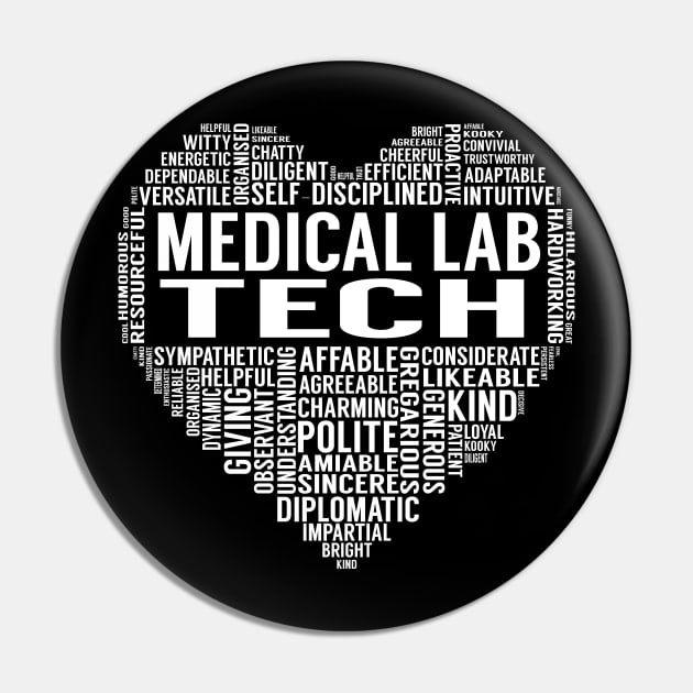 Medical Lab Tech Heart Pin by LotusTee