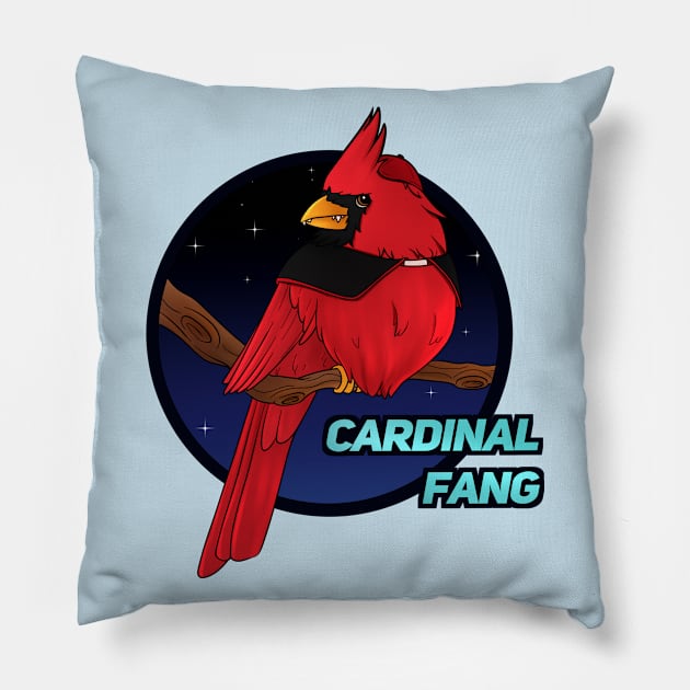 Cardinal Fang Pillow by Rusty Quill