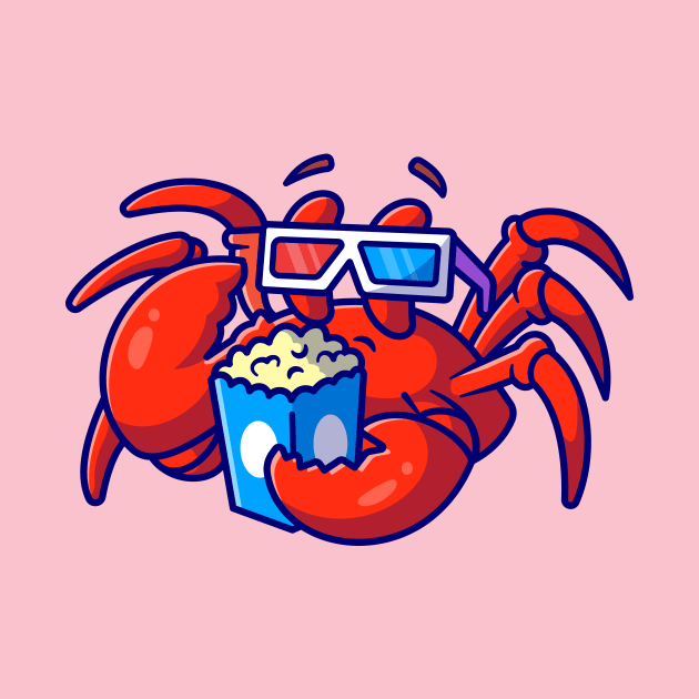 Cute Crab Watching Movie Cartoon by Catalyst Labs