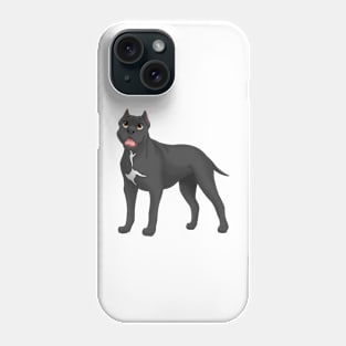 Black Cane Corso Dog (Cropped Ears) Phone Case