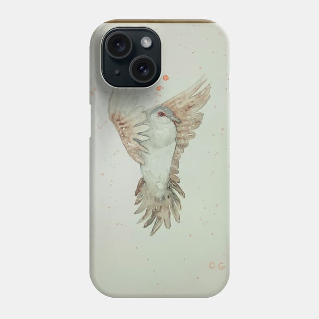 Dove in flight, bird art design, white dove, peace dove Phone Case by GarryGreenwood