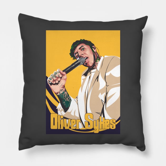 Oliver Sykes Pillow by Futbol Art