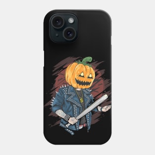 Pumpkin Head Punk - Scary Jack O Lantern Halloween Cartoon Art Phone Case