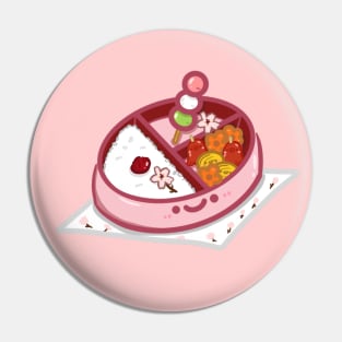 Kawaii Sakura theme pink bento box design sticker Pin