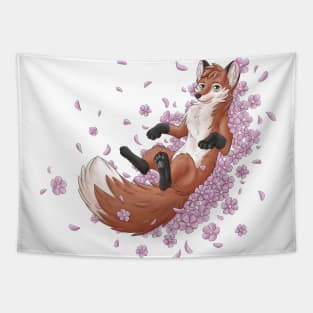 Flowers fox red fox Tapestry