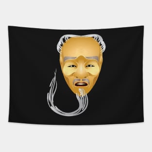 JAPANESE MASK KOJO OLD MAN ASIAN Tapestry