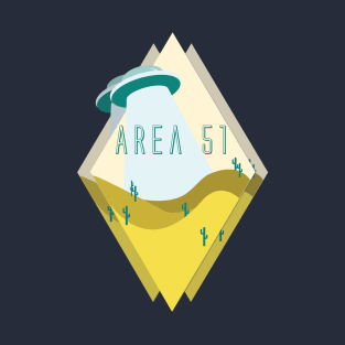 Triple Diamond-View Desert Area 51 in Peach T-Shirt