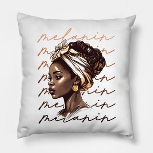 Melanin - Black Girl Art Pillow