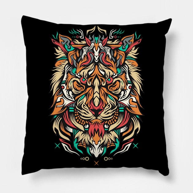 lionza illustration Pillow by Mako Design 