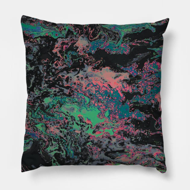 Mystic Sunset Dream - Colorful Paint Pour/ Fluid Art - Unique and Vibrant Abstract Acrylic Paintings for Art Prints, Canvas Prints, Wall Art, Mugs, Leggings, Phone Cases, Tapestries and More Pillow by cherdoodles