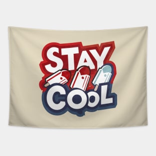 Stay Cool Popsicle Summer Rocket Pop Red White and Blue Tapestry