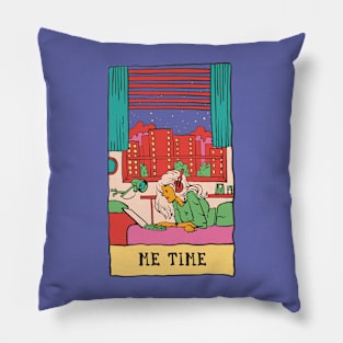 Me Time // Cute Loner Girl Illustration // Hermit Homebody Introvert Girl Pillow