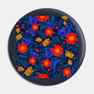 Colorful tropical floral pattern Pin