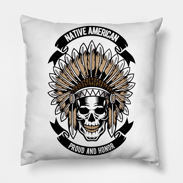 Native American Skull Pillow by Tempe Gaul