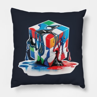 Melting Cube of Color Pillow