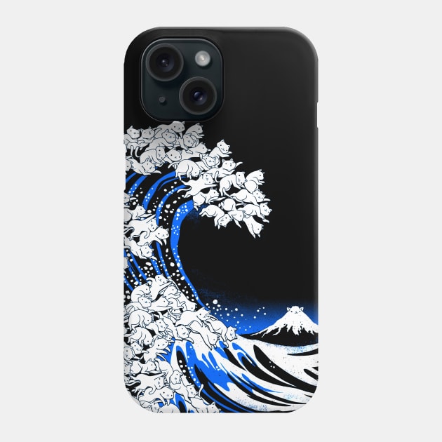 Kanagawa Cat Wave Black Phone Case by Tobe_Fonseca