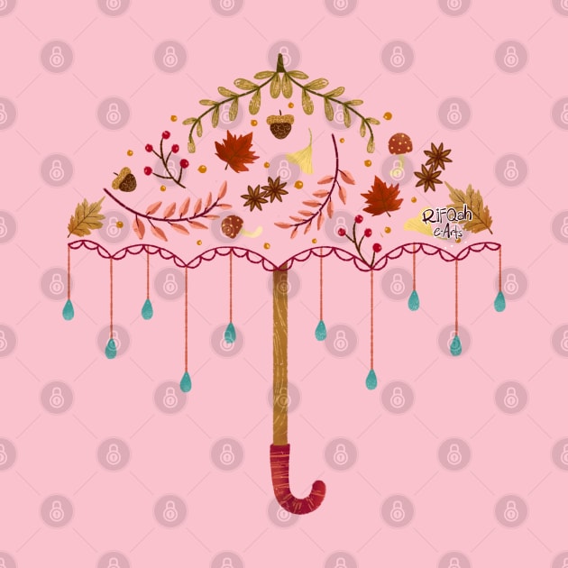 Leaves umbrella by rifqahearts