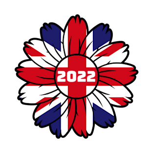 British Flag England UK Britain Union Jack Sun Flower 2022 T-Shirt