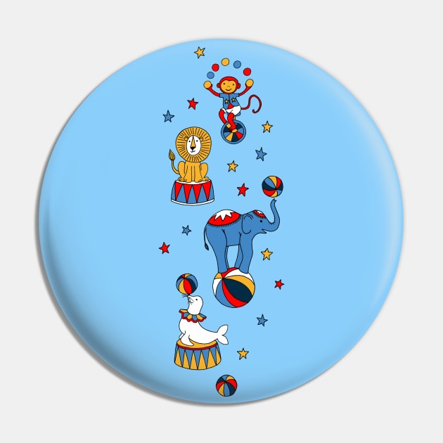 Little Circus Stars on White Pin by micklyn