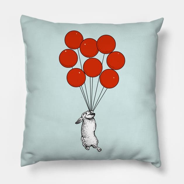 I Believe I Can Fly Bunny Pillow by huebucket