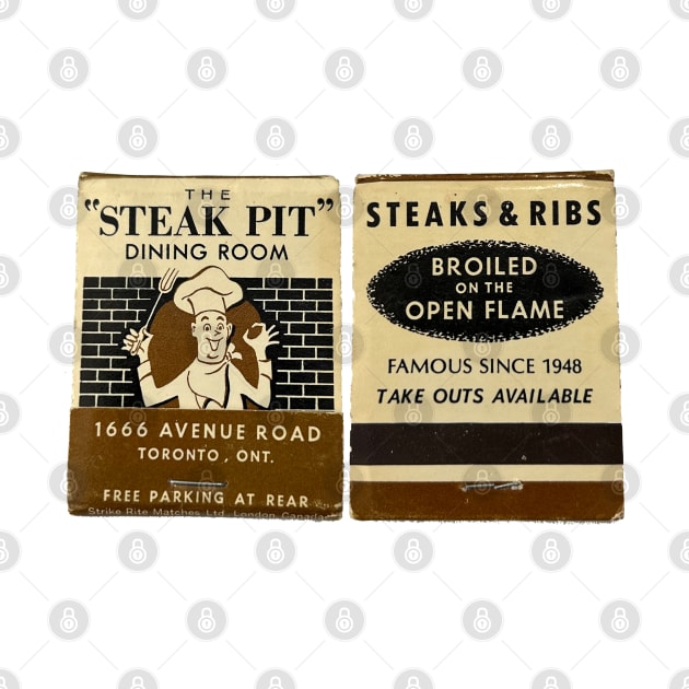 The Steak PIt Restaurant Matchbook Covers by ninasilver