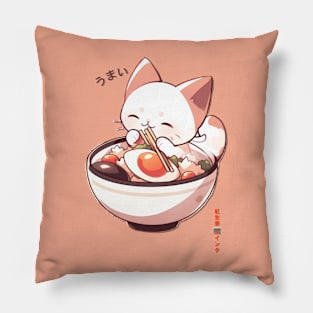 Kawaii bob tail cat Pillow