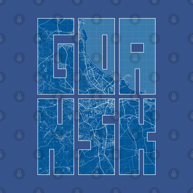 Gdank, Poland Map Typography - Blueprint by deMAP Studio