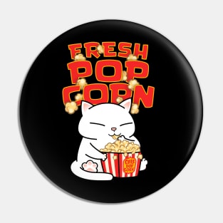 Chubby Cat Pop Corn Pin