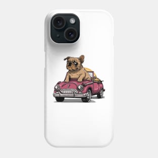 Bulldog Riding Open Roof Car Phone Case