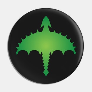 Green Celtic Irish Abstract Digital Cyber Heavy Metal Dragon Design Pin