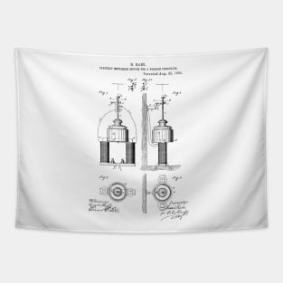 Electric Impulsion Device for a Torsion Pendulum Vintage Patent Hand Drawing Tapestry