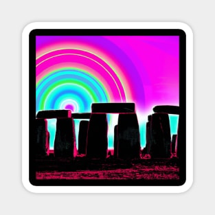 Neon Psychedelic Stonehenge Magnet