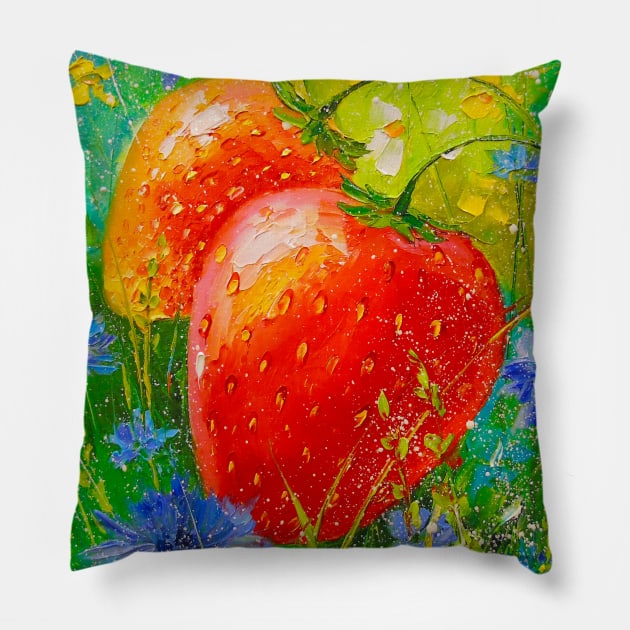 Strawberry Pillow by OLHADARCHUKART