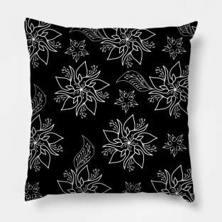 Black Floral Pillow