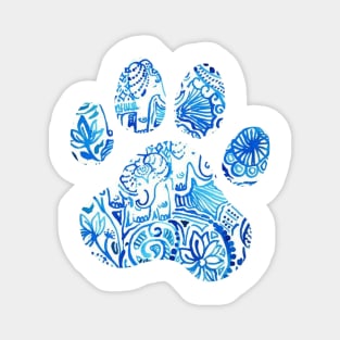 Blue Elephant Paw Print Magnet