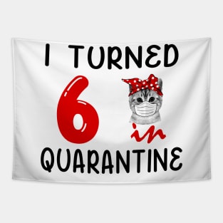 I Turned 6 In Quarantine Funny Cat Facemask Tapestry